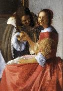 VERMEER VAN DELFT, Jan, A Lady and Two Gentlemen (detail) ewt